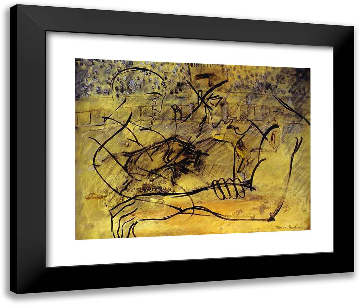 Corrida-Transparence 24x20 Black Modern Wood Framed Art Print Poster by Picabia, Francis