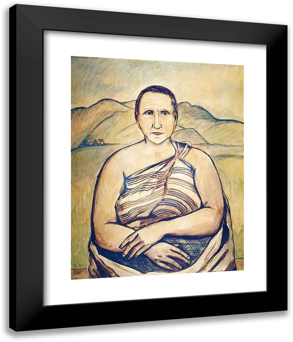 Gertrude Stein 20x24 Black Modern Wood Framed Art Print Poster by Picabia, Francis