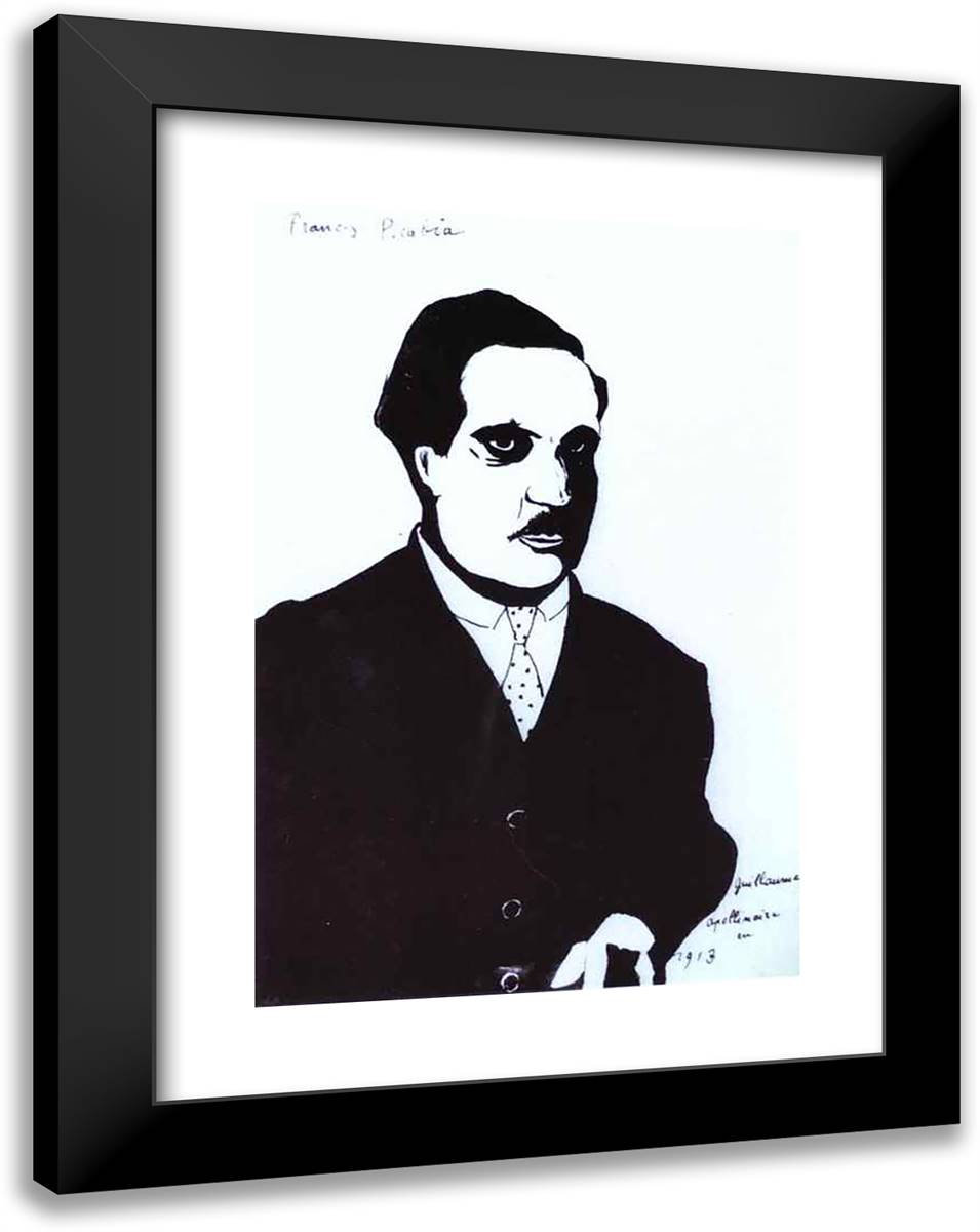 Guillaume Apollinaire in 1913 18x24 Black Modern Wood Framed Art Print Poster by Picabia, Francis
