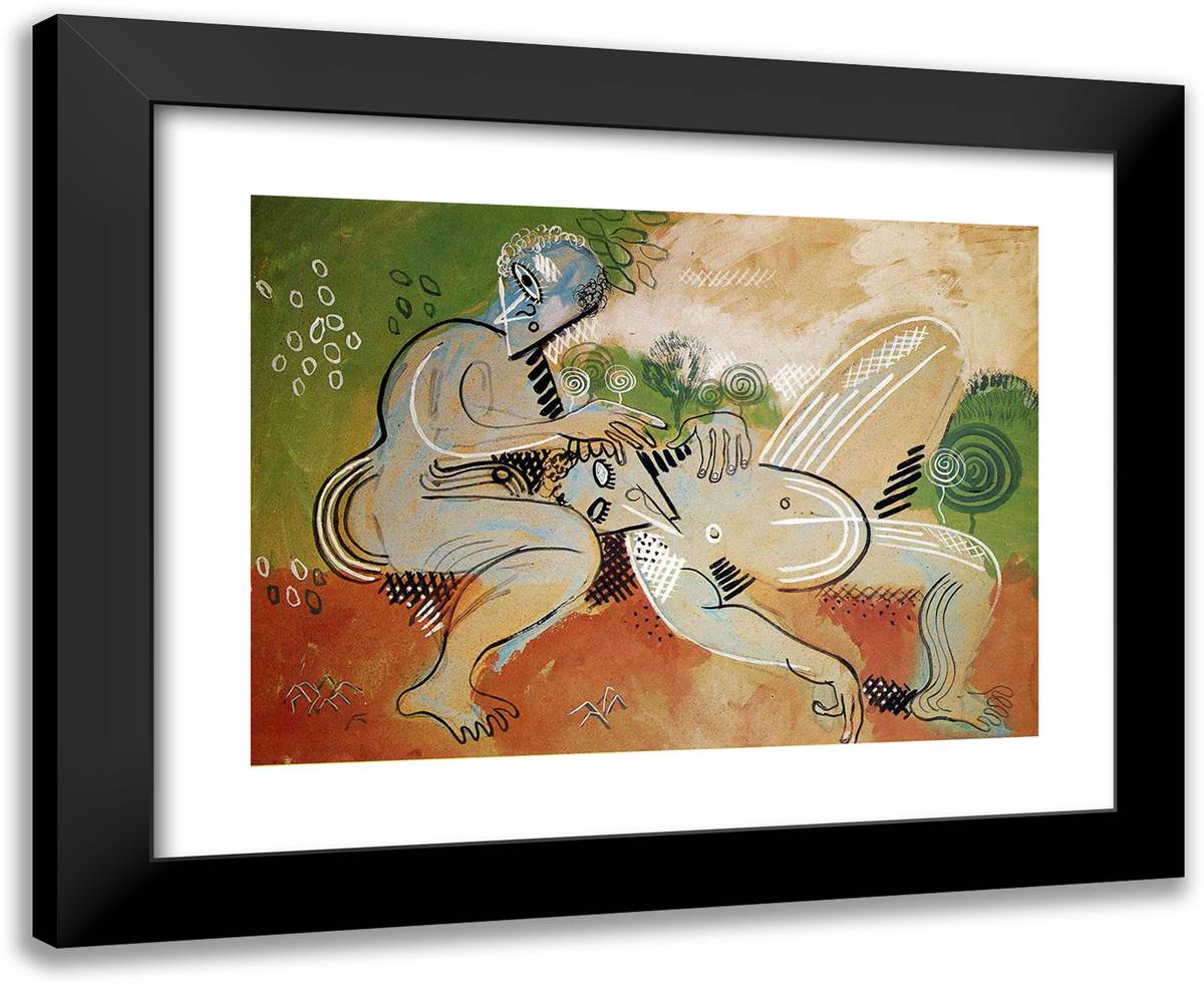Idyll 24x20 Black Modern Wood Framed Art Print Poster by Picabia, Francis
