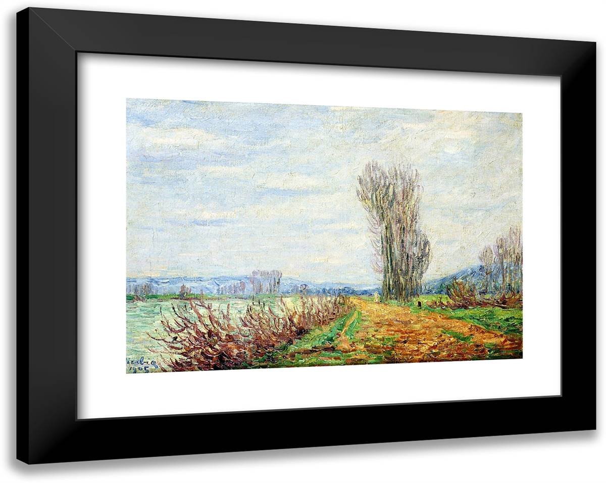 Morning Effect, Banks of the Yonne River 24x19 Black Modern Wood Framed Art Print Poster by Picabia, Francis