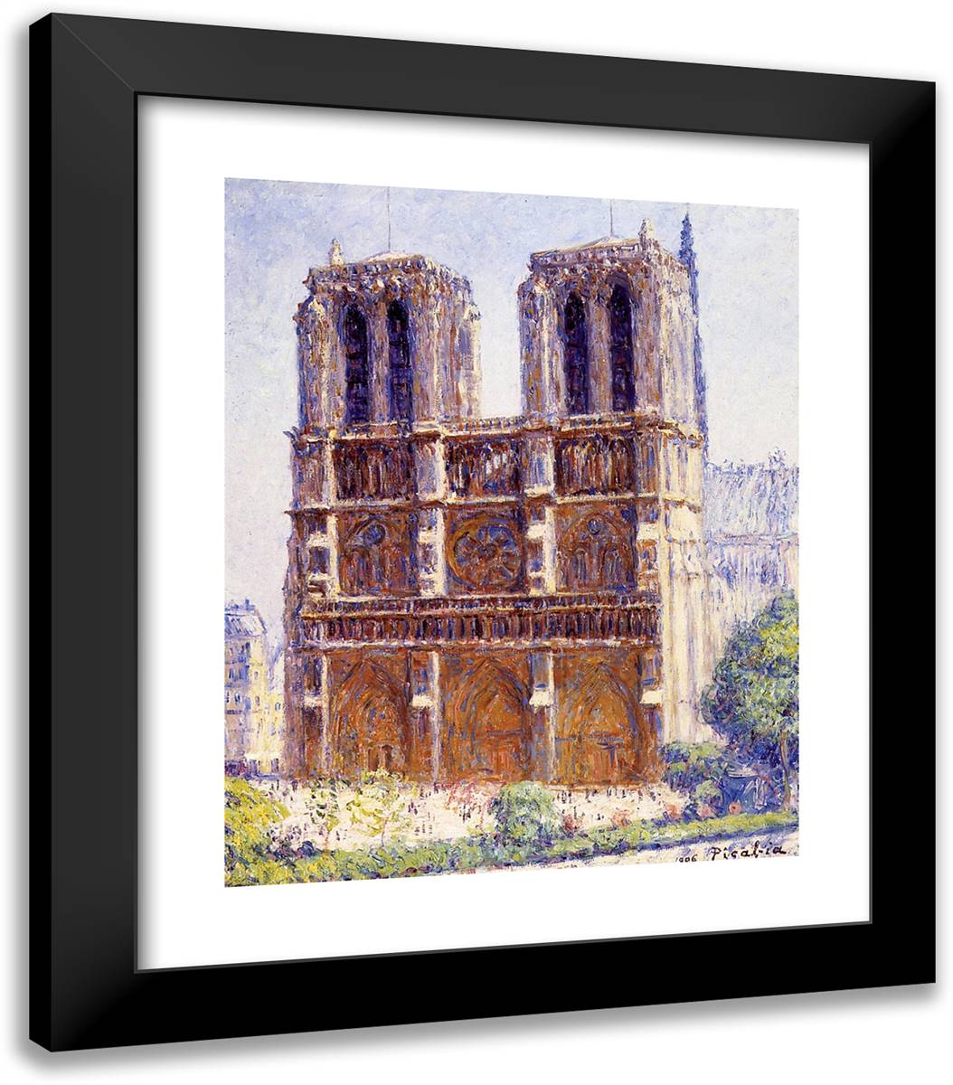 Notre Dame, the Effect of Sunlight 20x23 Black Modern Wood Framed Art Print Poster by Picabia, Francis