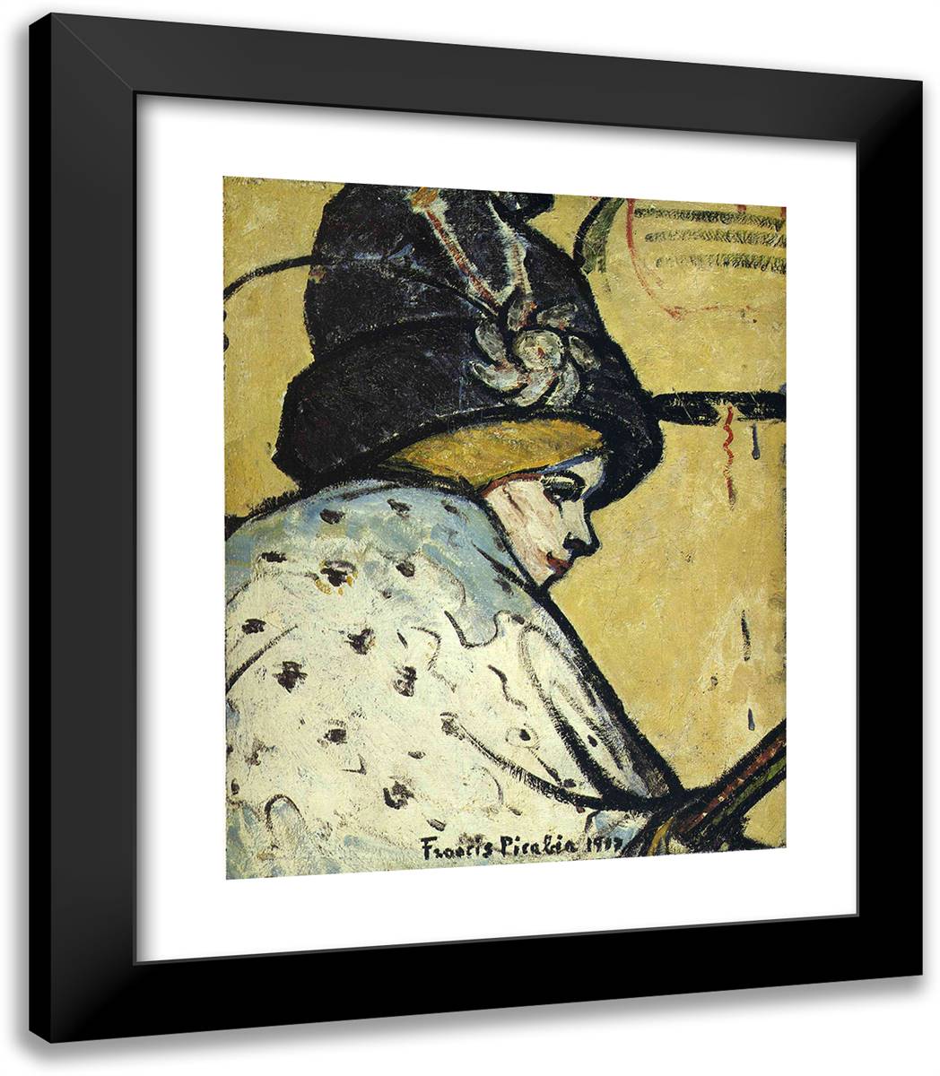 Portrait of Jeanne Marie Bourgeois 20x23 Black Modern Wood Framed Art Print Poster by Picabia, Francis