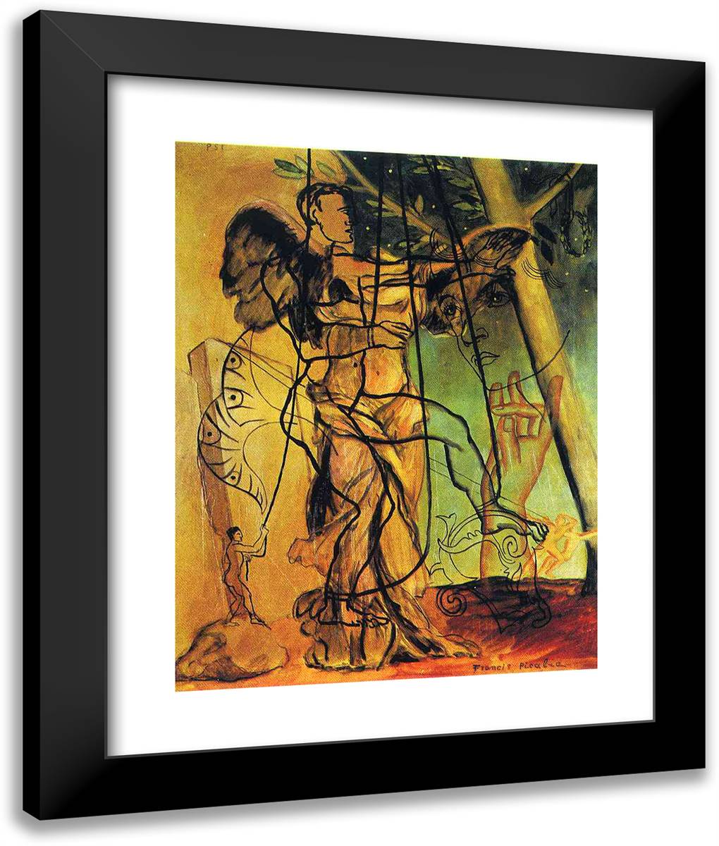 Psi 20x24 Black Modern Wood Framed Art Print Poster by Picabia, Francis