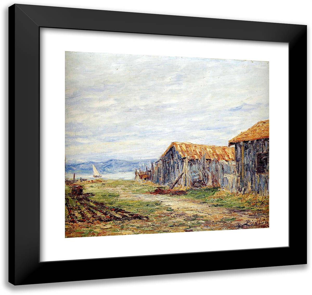 Saint Tropez 21x20 Black Modern Wood Framed Art Print Poster by Picabia, Francis