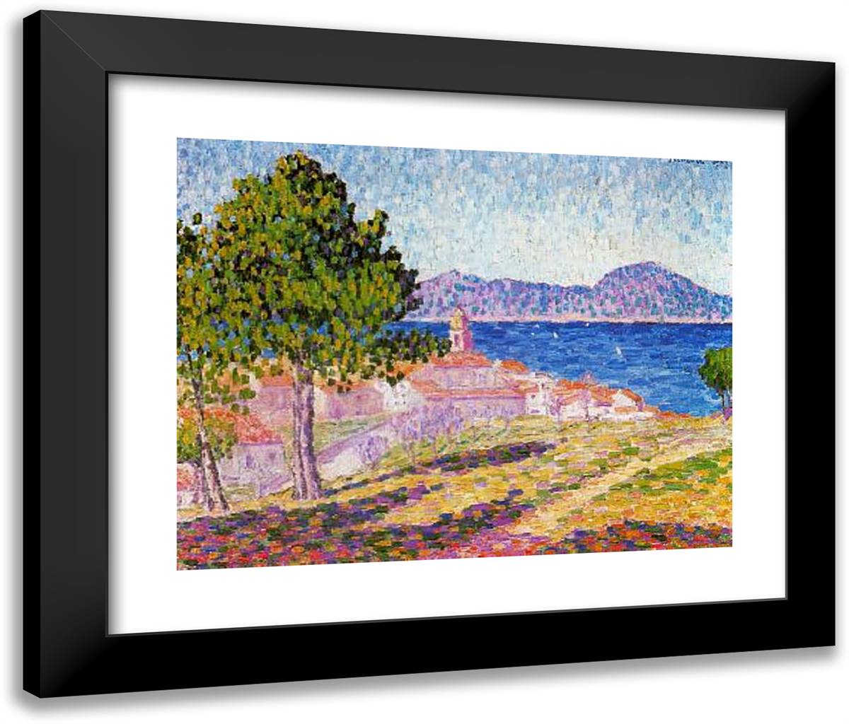 Saint-Tropez 24x20 Black Modern Wood Framed Art Print Poster by Picabia, Francis