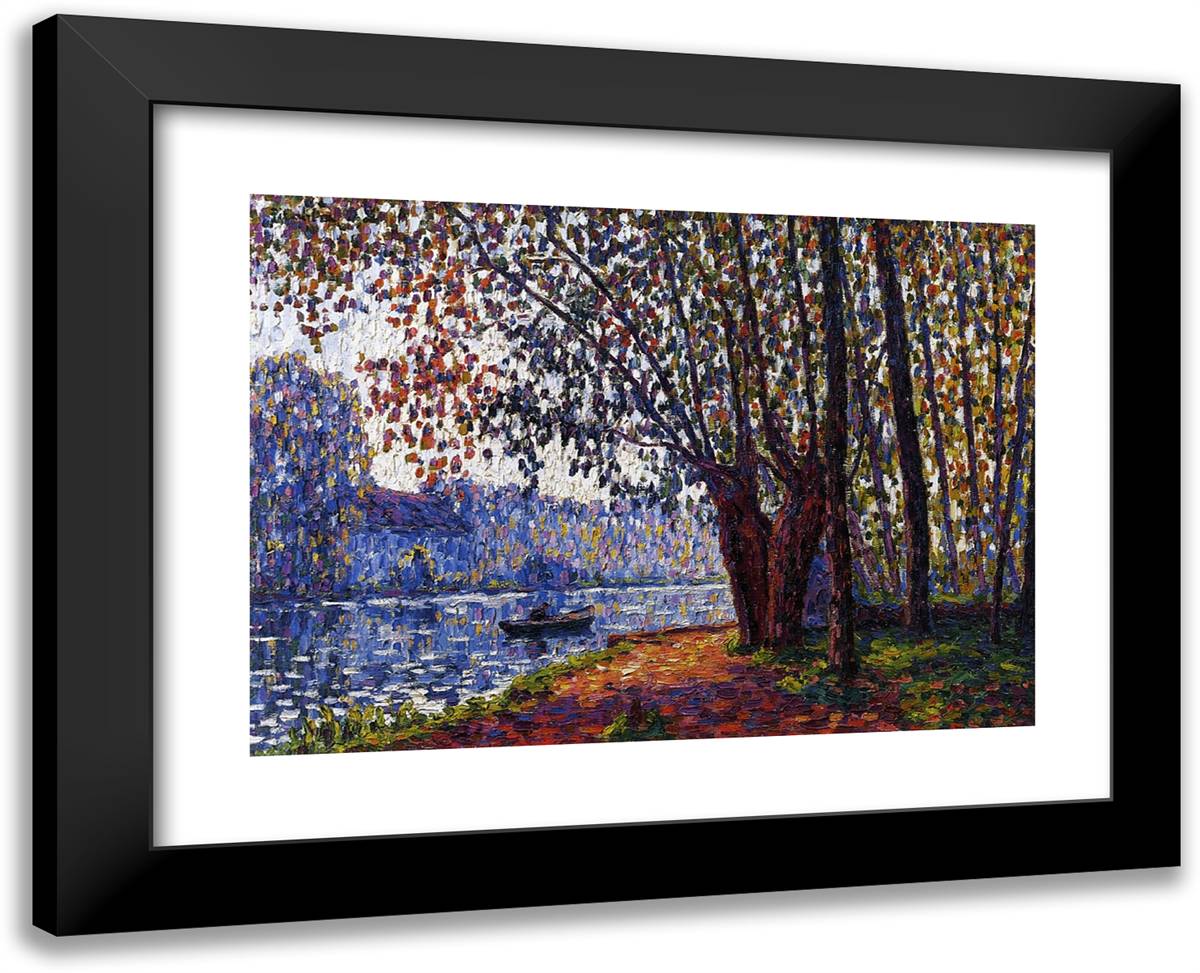Sunlight on the Banks of the Loing 24x19 Black Modern Wood Framed Art Print Poster by Picabia, Francis