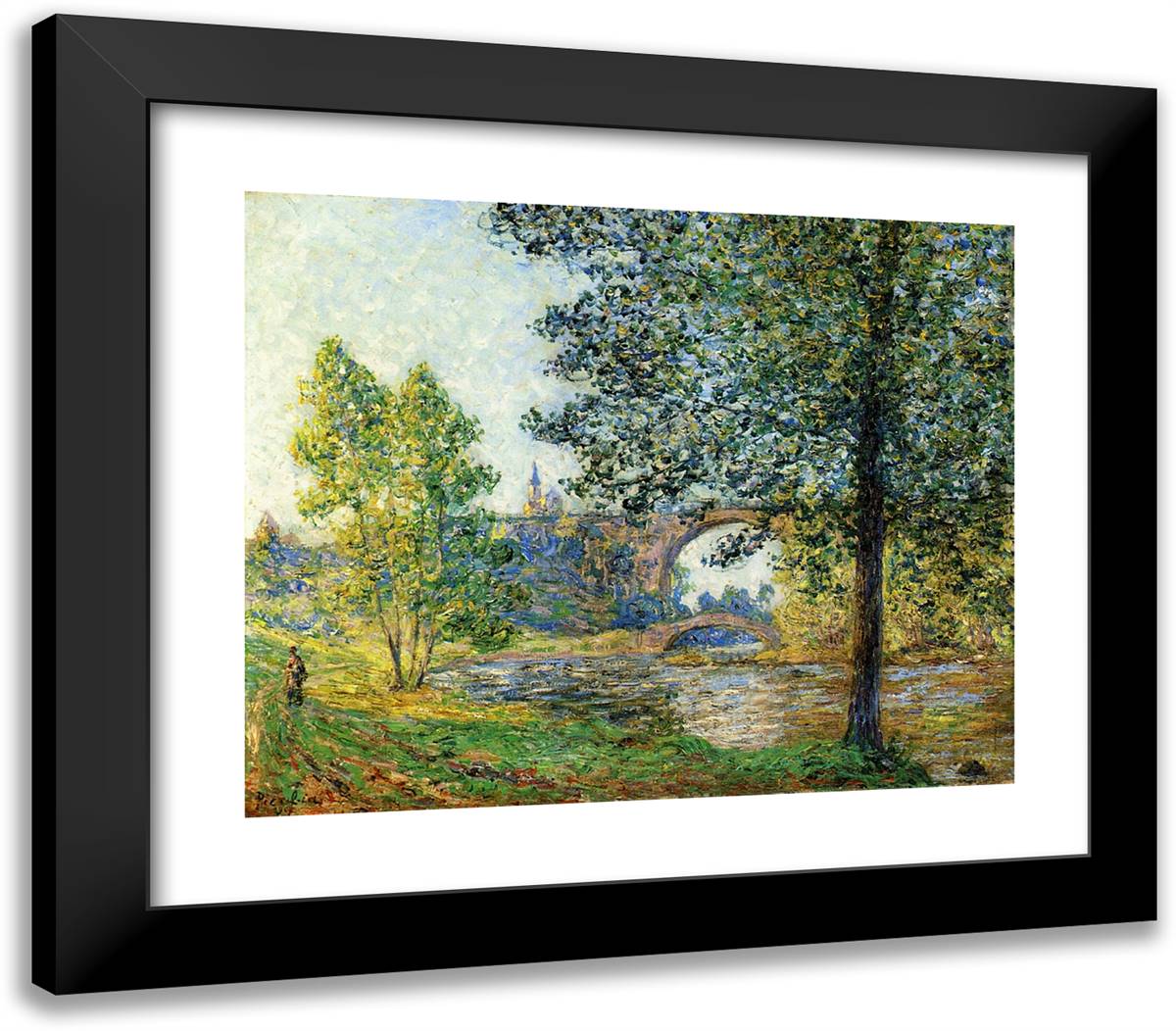 The Eure in the Twilight Sun 23x20 Black Modern Wood Framed Art Print Poster by Picabia, Francis