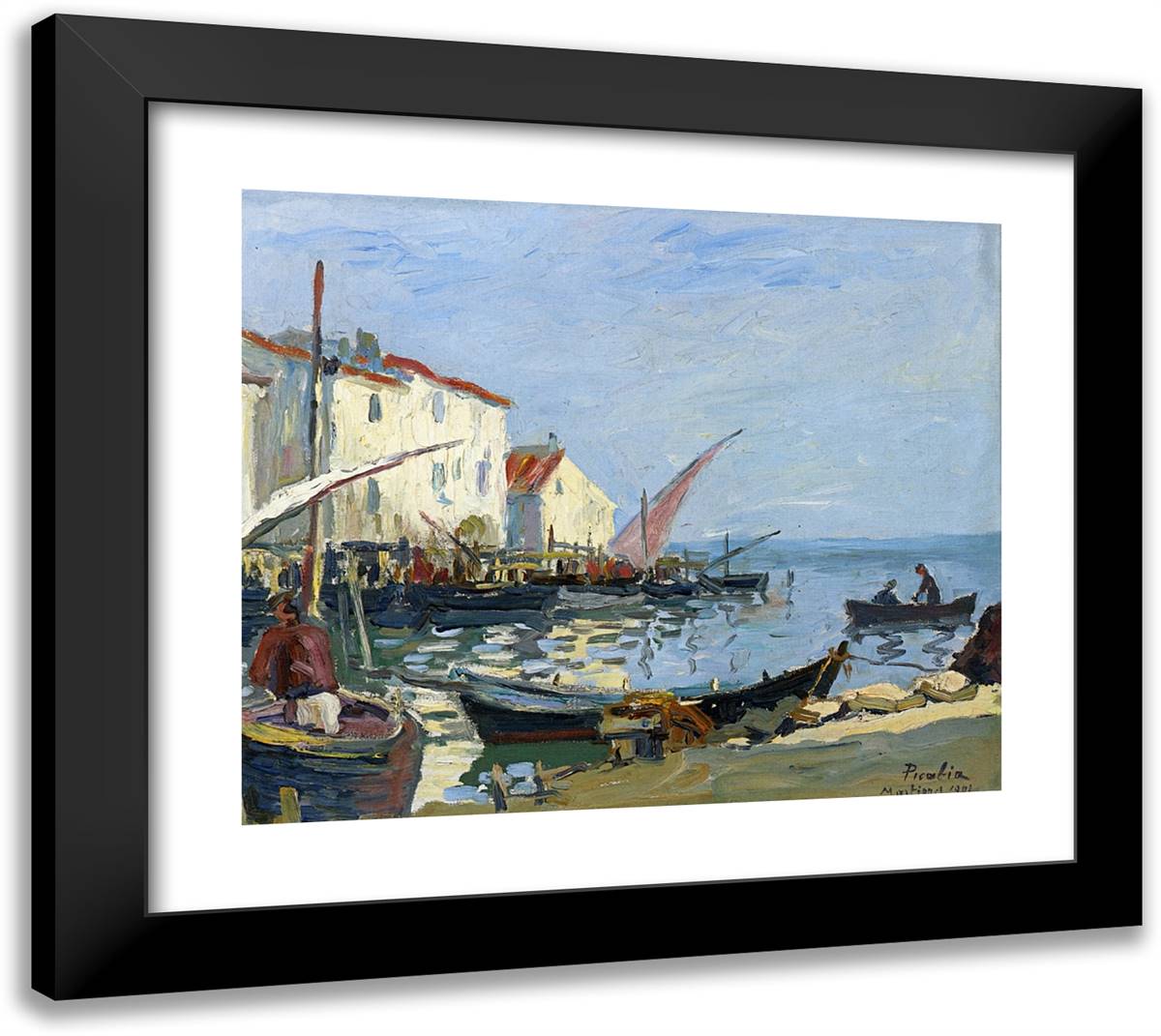 The Martigues 22x20 Black Modern Wood Framed Art Print Poster by Picabia, Francis