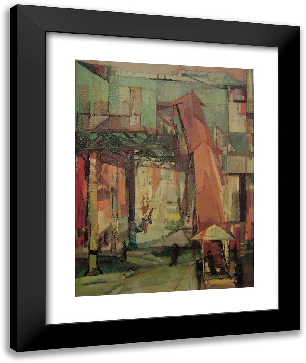 Chatham Square 20x24 Black Modern Wood Framed Art Print Poster by Kline, Franz