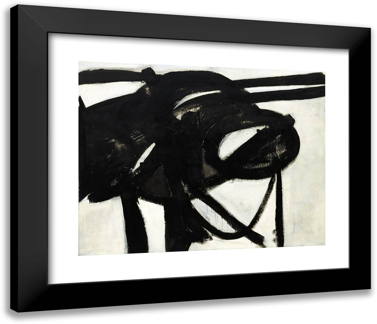 Chief 23x20 Black Modern Wood Framed Art Print Poster by Kline, Franz
