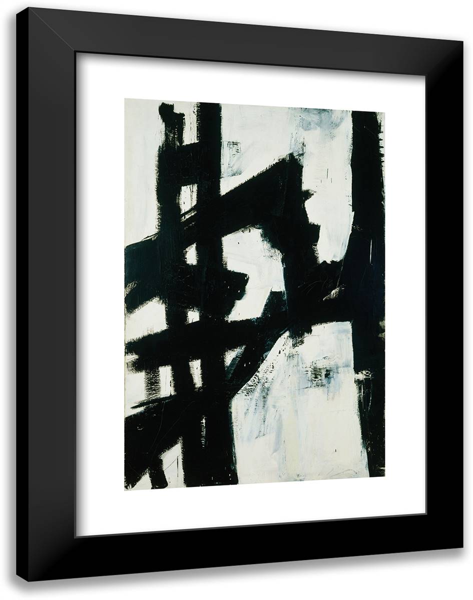 New York 18x24 Black Modern Wood Framed Art Print Poster by Kline, Franz