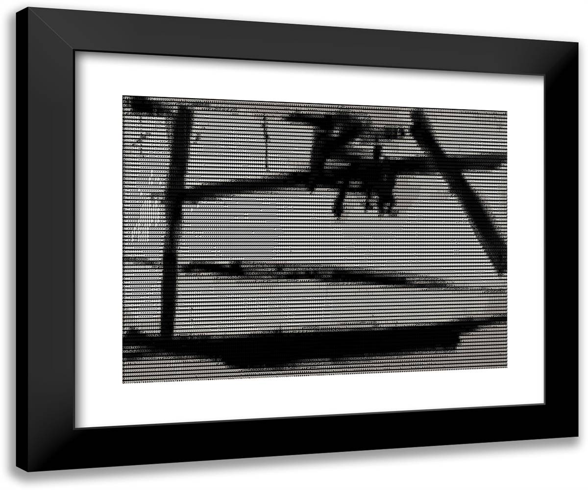 Number 2 24x20 Black Modern Wood Framed Art Print Poster by Kline, Franz