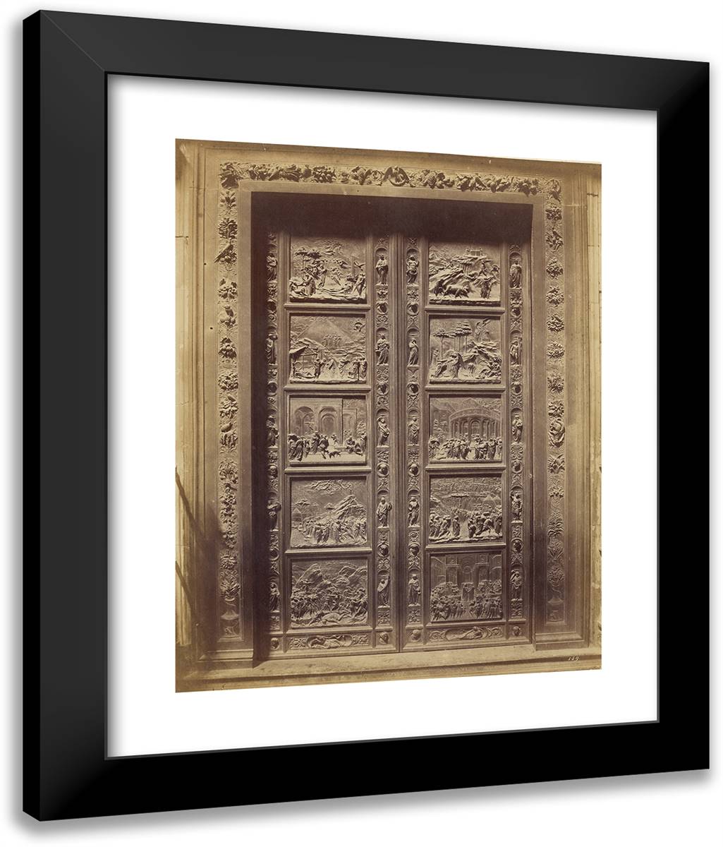 Baptistry of San Giovanni Doors 20x24 Black Modern Wood Framed Art Print Poster by Alinari, Fratelli