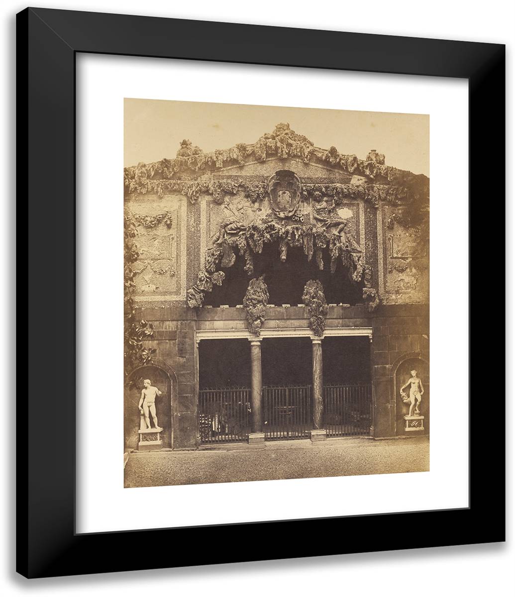 Cave at the Boboli Gardens 20x24 Black Modern Wood Framed Art Print Poster by Alinari, Fratelli