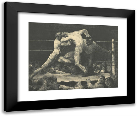 A Stag at Sharkey's 24x20 Black Modern Wood Framed Art Print Poster by Bellows, George