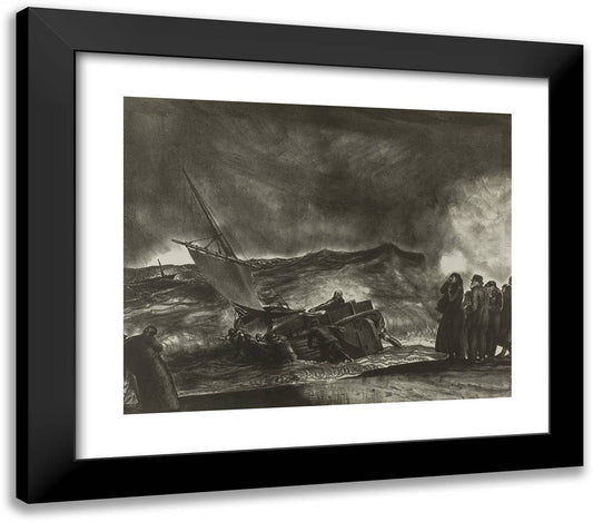 Allan Donn Puts to Sea 23x20 Black Modern Wood Framed Art Print Poster by Bellows, George