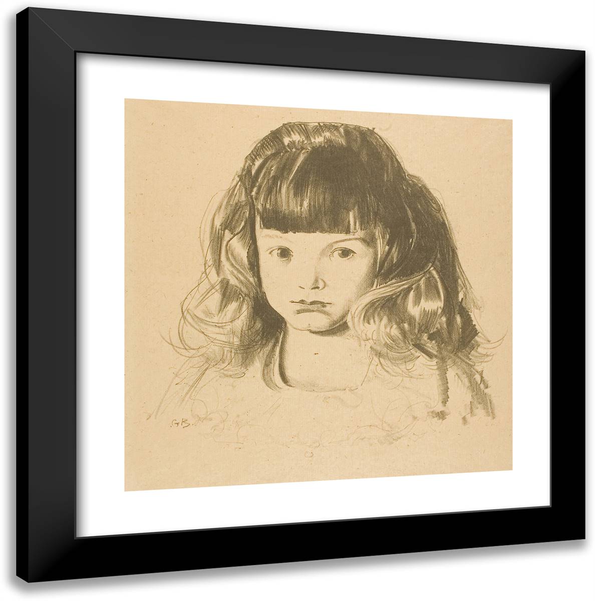 Anne 20x20 Black Modern Wood Framed Art Print Poster by Bellows, George