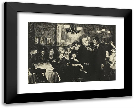 Artist's Evening 24x19 Black Modern Wood Framed Art Print Poster by Bellows, George