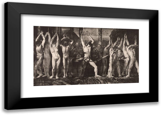 Barricade 24x17 Black Modern Wood Framed Art Print Poster by Bellows, George