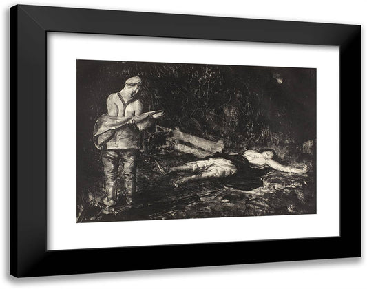 Belgian Farm Yard 24x19 Black Modern Wood Framed Art Print Poster by Bellows, George