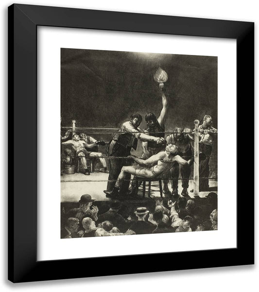Between Rounds 20x23 Black Modern Wood Framed Art Print Poster by Bellows, George