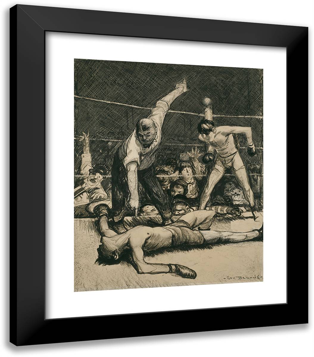 Counted Out 20x23 Black Modern Wood Framed Art Print Poster by Bellows, George