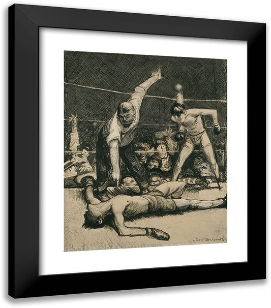 Counted Out 20x23 Black Modern Wood Framed Art Print Poster by Bellows, George