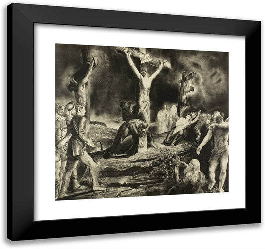 Crucifixion 21x20 Black Modern Wood Framed Art Print Poster by Bellows, George