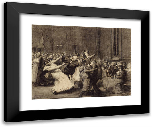 Dance at Insane Asylum 24x20 Black Modern Wood Framed Art Print Poster by Bellows, George