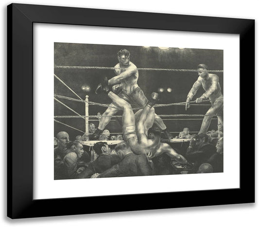 Dempsey and Firpo 23x20 Black Modern Wood Framed Art Print Poster by Bellows, George