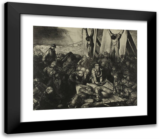 Gott Strafe 23x20 Black Modern Wood Framed Art Print Poster by Bellows, George