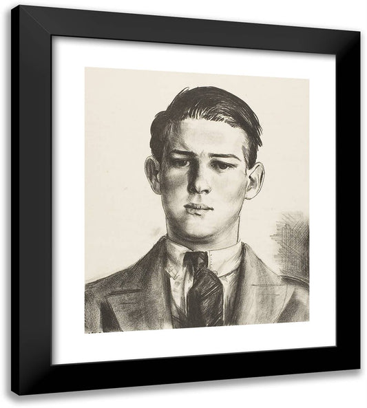 Head of Gregory 20x22 Black Modern Wood Framed Art Print Poster by Bellows, George