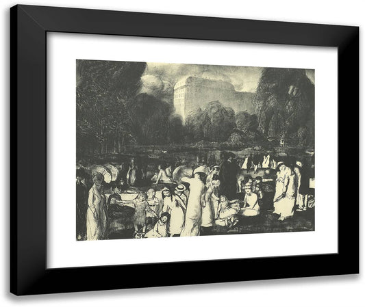 In the Park 24x20 Black Modern Wood Framed Art Print Poster by Bellows, George
