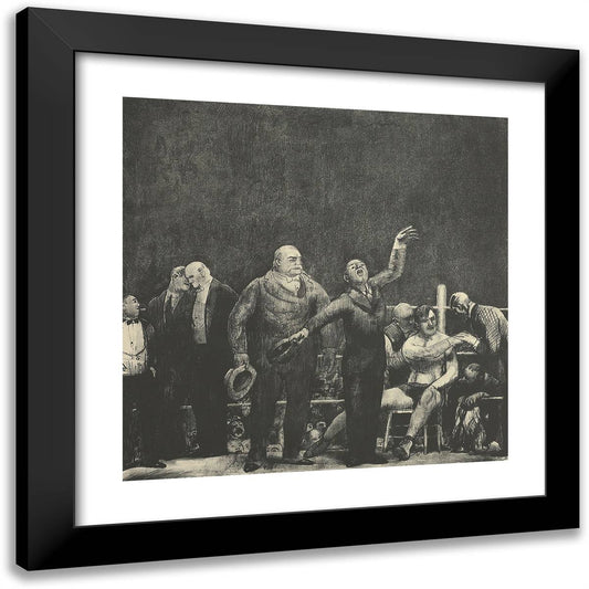 Introducing John L. Sullivan 20x20 Black Modern Wood Framed Art Print Poster by Bellows, George