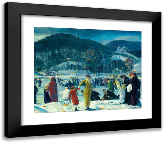 Love of Winter 23x20 Black Modern Wood Framed Art Print Poster by Bellows, George