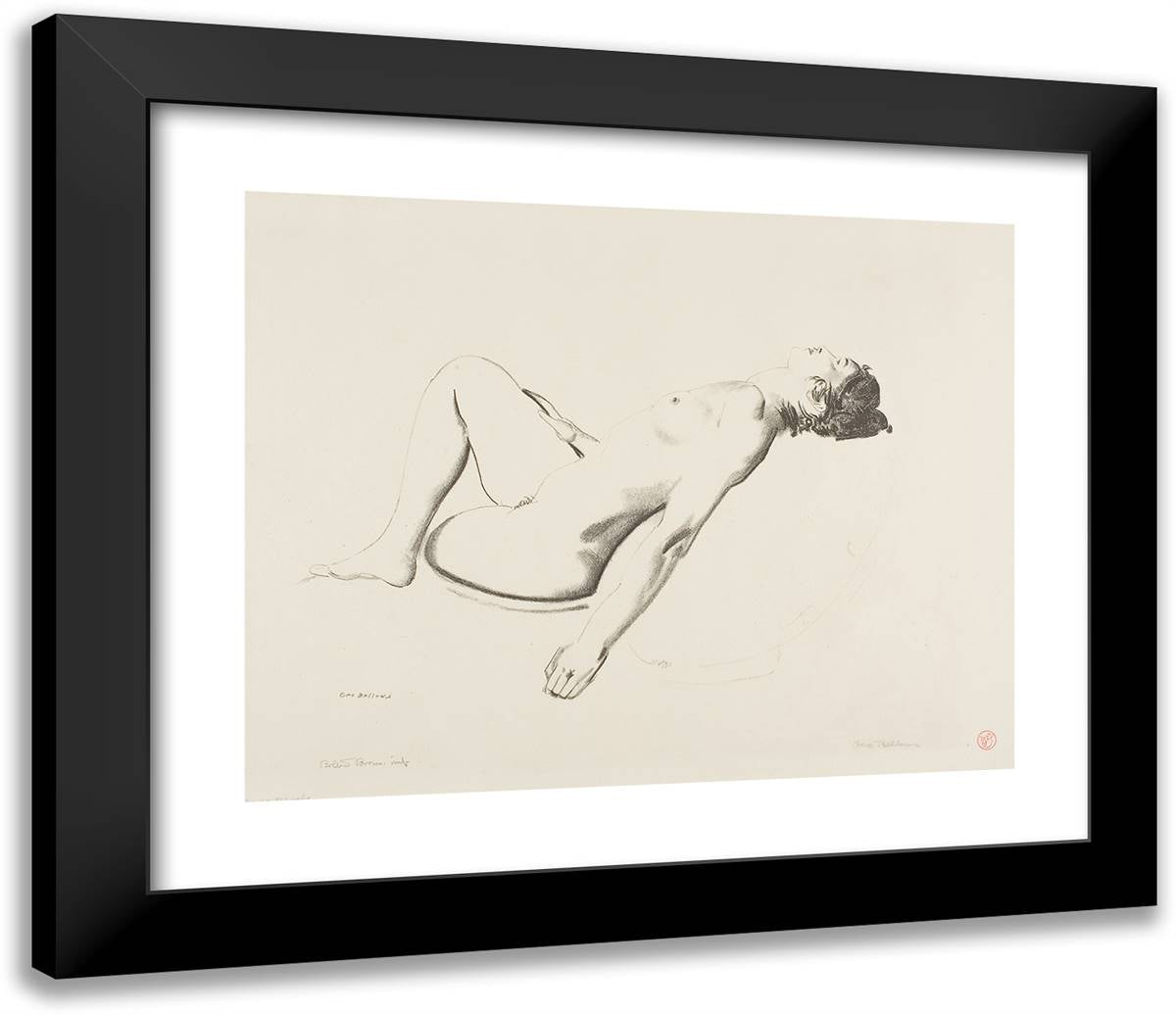 Nude Study 23x20 Black Modern Wood Framed Art Print Poster by Bellows, George