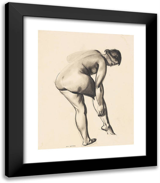 Nude Woman Bending Over 20x23 Black Modern Wood Framed Art Print Poster by Bellows, George