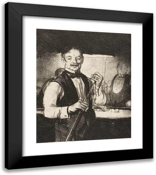 Old Billiard Player 20x23 Black Modern Wood Framed Art Print Poster by Bellows, George