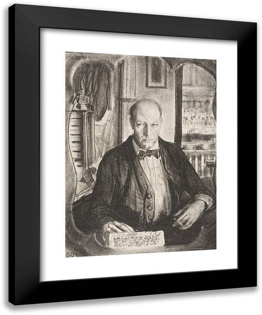 Self-Portrait 19x24 Black Modern Wood Framed Art Print Poster by Bellows, George