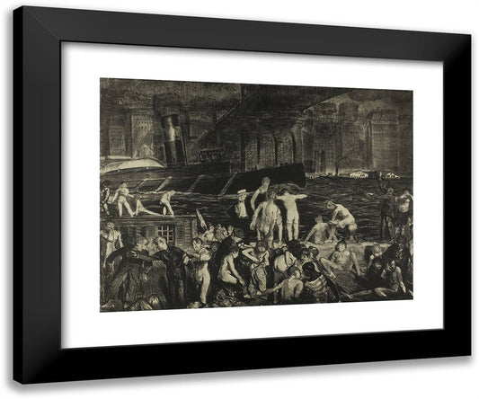 Splinter Beach 24x20 Black Modern Wood Framed Art Print Poster by Bellows, George