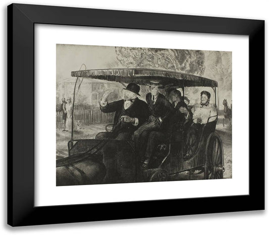 Sunday Morning 23x20 Black Modern Wood Framed Art Print Poster by Bellows, George