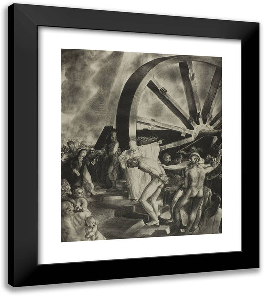 The Christ of the Wheel 20x23 Black Modern Wood Framed Art Print Poster by Bellows, George