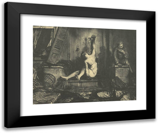 The Cigarette 24x20 Black Modern Wood Framed Art Print Poster by Bellows, George