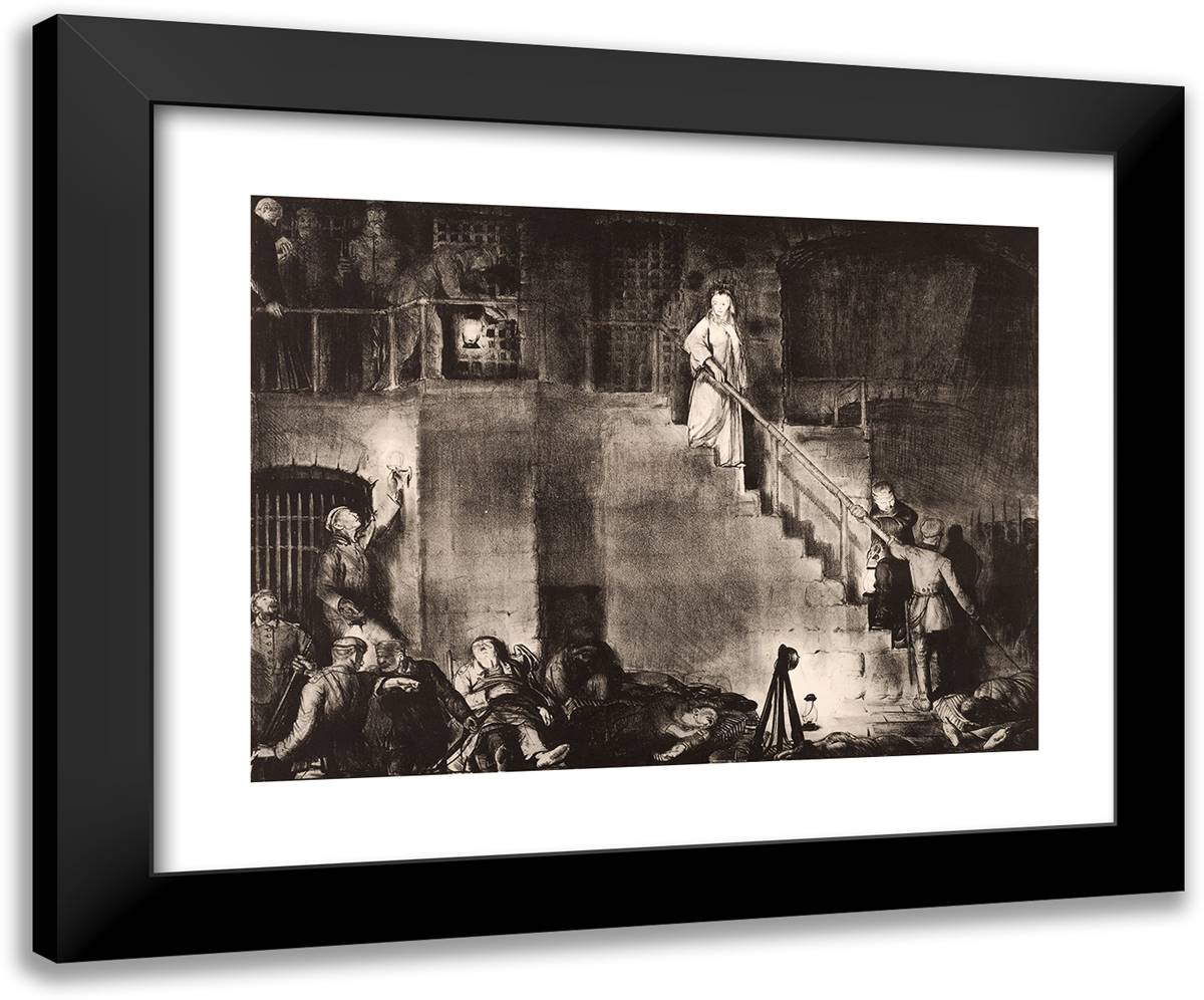 The Murder of Edith Cavell 24x20 Black Modern Wood Framed Art Print Poster by Bellows, George