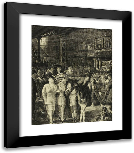 The Street, Spring Blossom 20x23 Black Modern Wood Framed Art Print Poster by Bellows, George