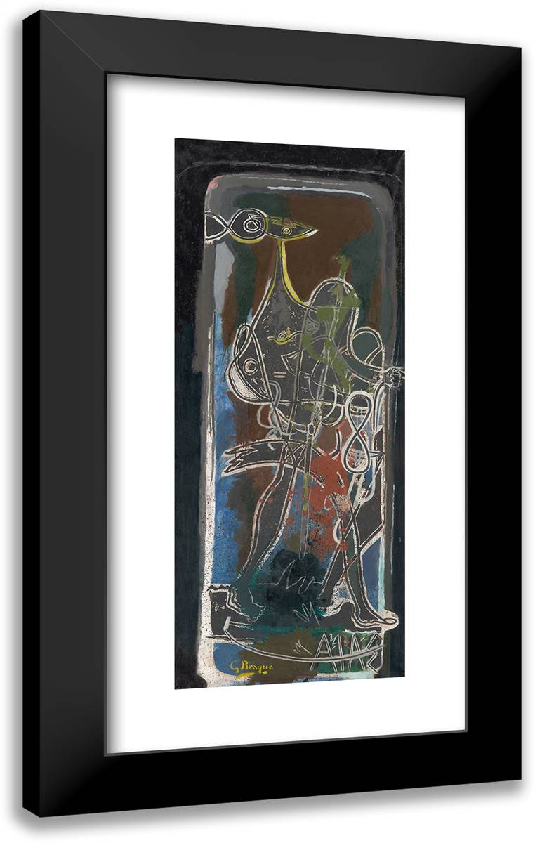 Ajax 14x24 Black Modern Wood Framed Art Print Poster by Braque, Georges