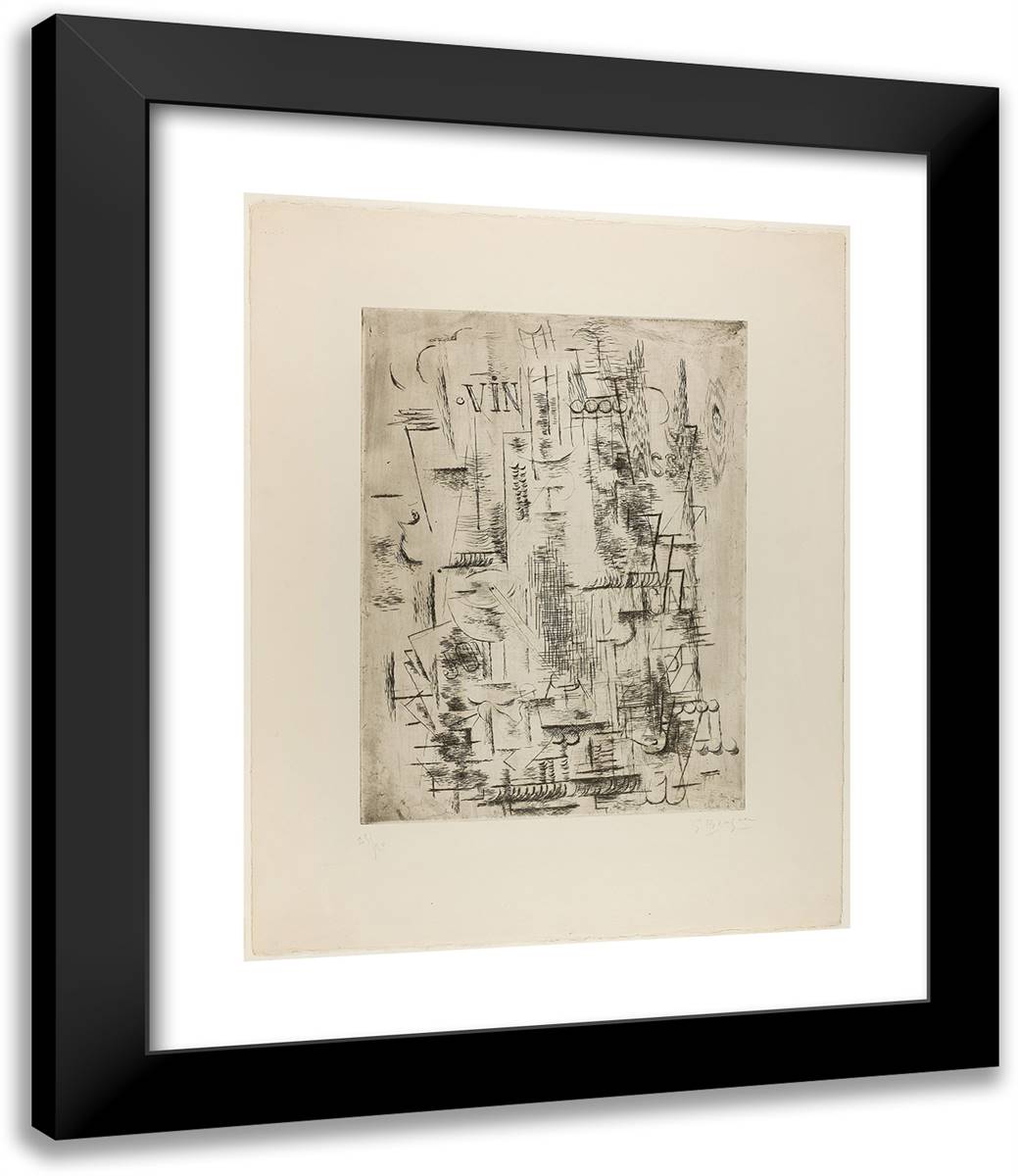 Bass 20x24 Black Modern Wood Framed Art Print Poster by Braque, Georges