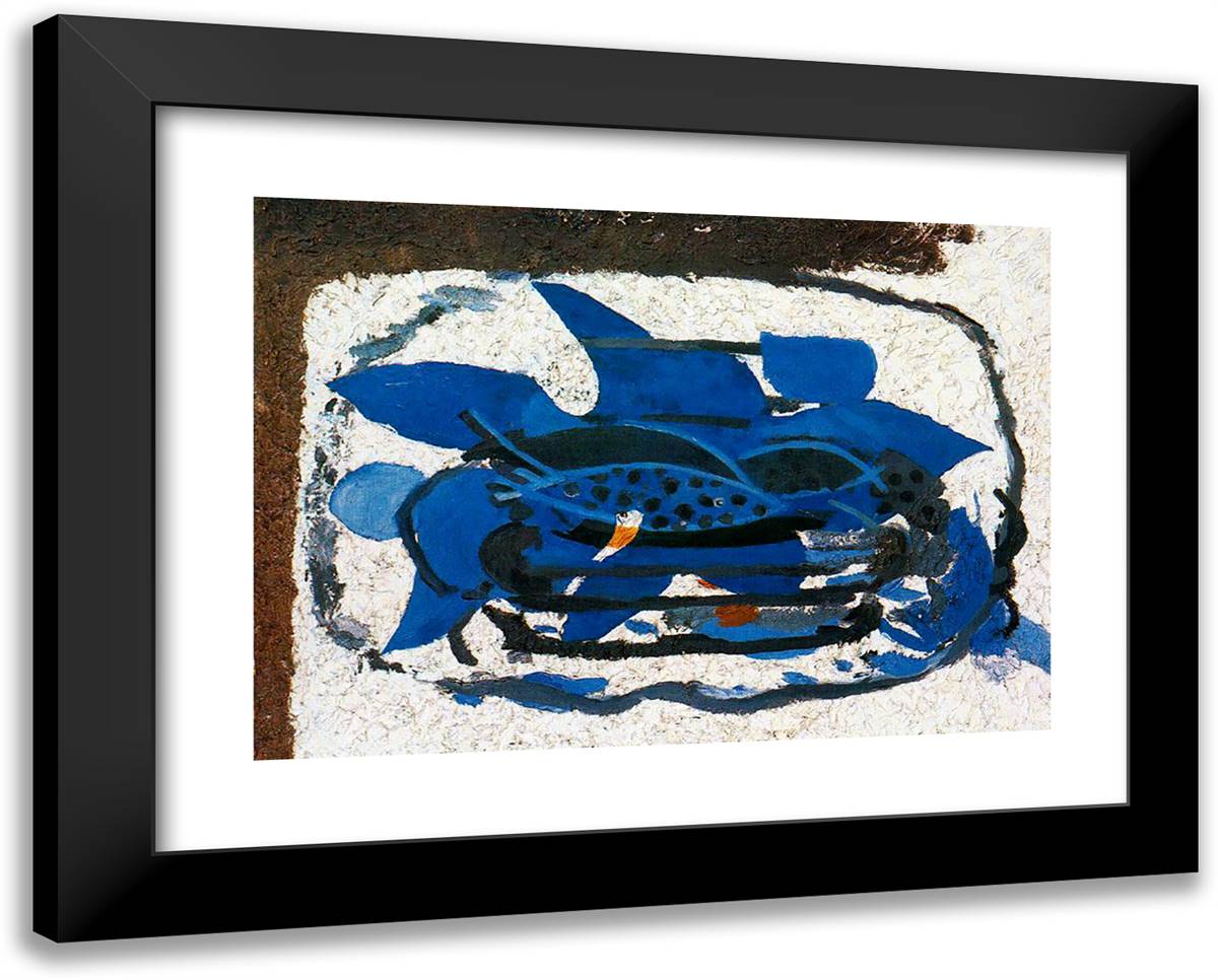 Blue Aquarium 24x19 Black Modern Wood Framed Art Print Poster by Braque, Georges
