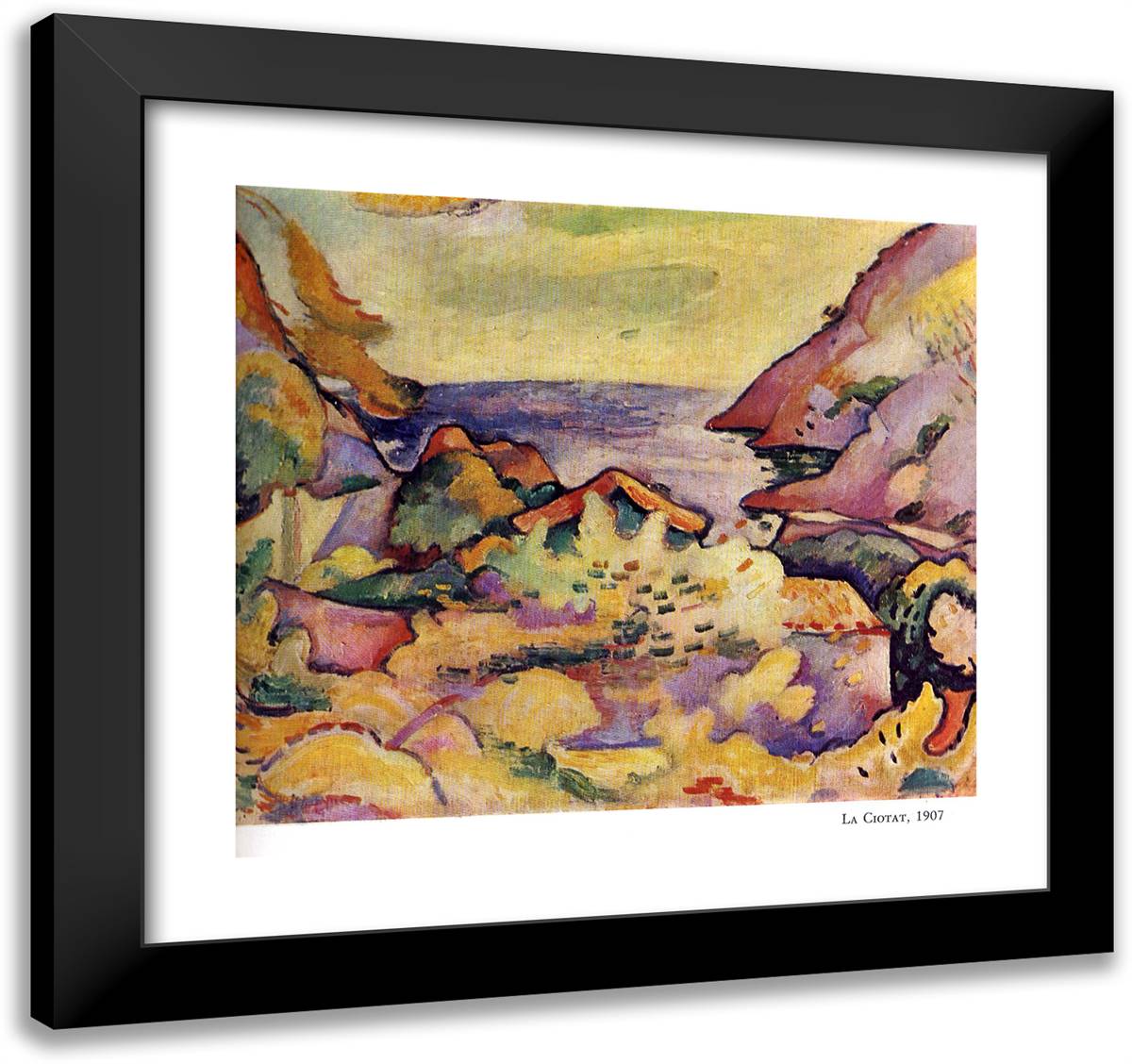 Ciotat 21x20 Black Modern Wood Framed Art Print Poster by Braque, Georges